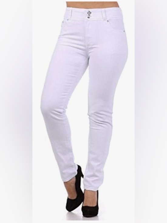 Denim - Women’s White Stretch Skinny Jeans